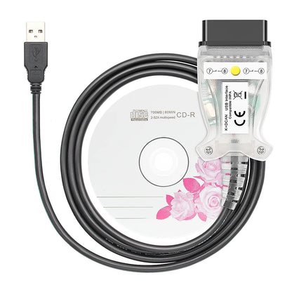 For K DCAN K+CAN FTDI Chip OBD2 Auto Car Diagnostic Tools OBD 2 Scanner Switch USB Interface Cable K + DCAN
