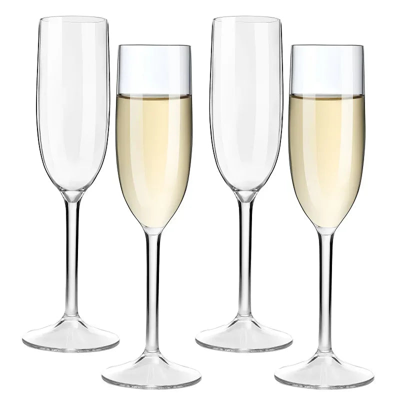 MICHLEY Unbreakable Champagne Flutes Glasses Set Plastic Tritan Sparkling Wine Glass For Wedding Party Picnic Barware 2/4 pcs