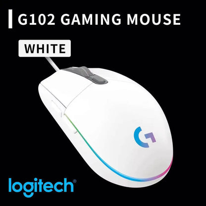 Logitech G102 Wired Gaming Mouse Adjustable DPI 16.8M RGB Colors Mechanical Buttons Ergonomic Design for Competitive Gamers