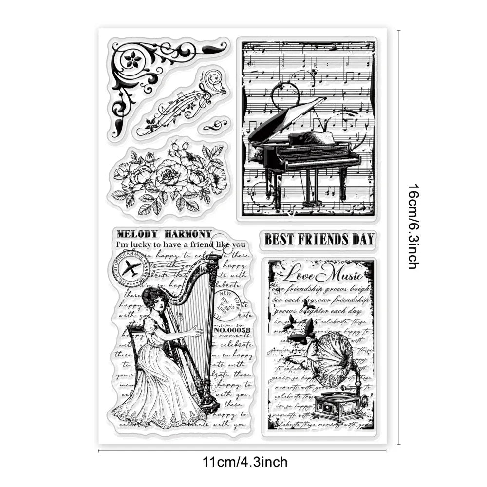 Animal Postman Silicone Clear Stamps Fox Hamster Rabbit Cat Transparent Stamps for Birthday Valentine's Day Cards Making DIY
