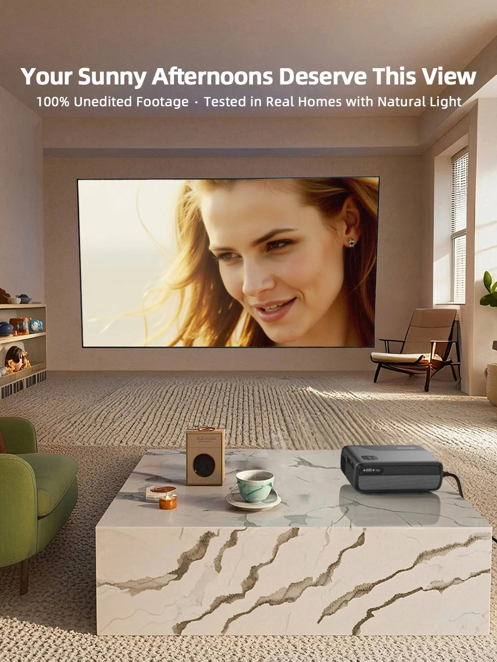 projector Portable 4K UHD HDR10 Home cinema Movie Google TV certified Gaming Outdoor MEMC Dust proof