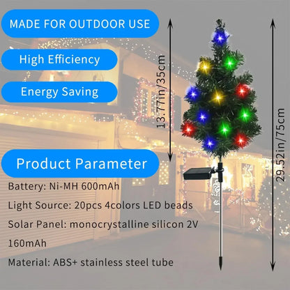 Solar LED Lights Christmas Tree Lawn Lamp Holiday Lantern For House Festive Wedding Courtyard Garden Decoration RGB Light