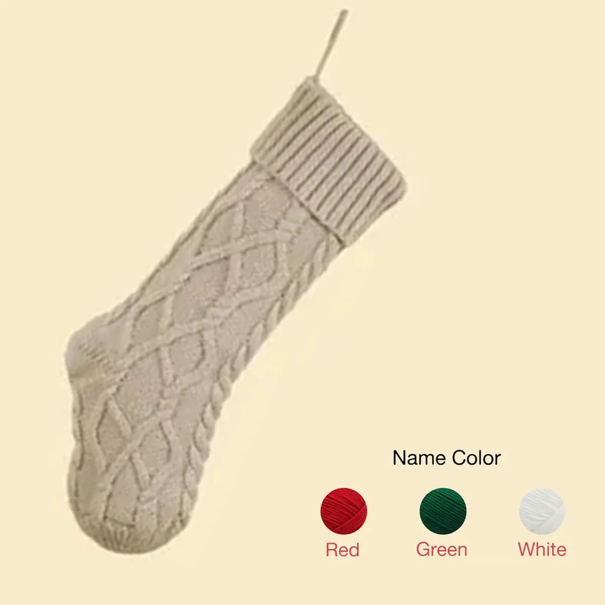 A vintage personalized Christmas stocking with embroidered name and customizable letters, perfect as a family Christmas gift