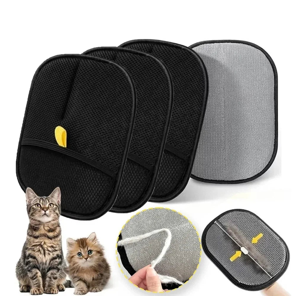 2pcs Cat Grooming Gloves Electrostatic Pet Hair Removal Brush for Cleaning Sofa Carpet clothes Double-sided Pet Hair Remover