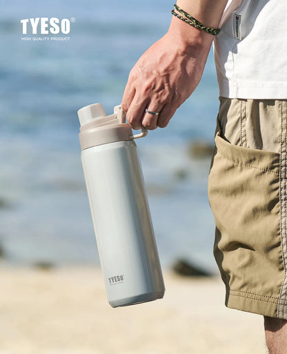 Tyeso Vacuum Flask for Men Women Stainless Steel Outdoor Water Bottles for Cycling Hiking 750ml 900ml Portable Water Bottle