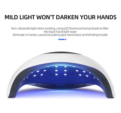 Professional 72 LEDS UV LED Nail Lamp For Fast Gel Nail Polish 320W Nail Dryer With 4 Timer Automatic Sensing For Salon