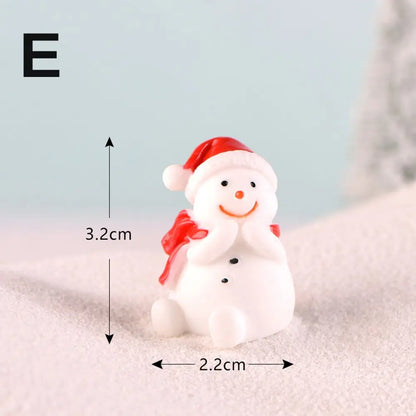 Gift Box Snowman Terrarium Dollhouse Fairy Garden Figures Micro Landscape Ornaments Figurines Christmas Miniature