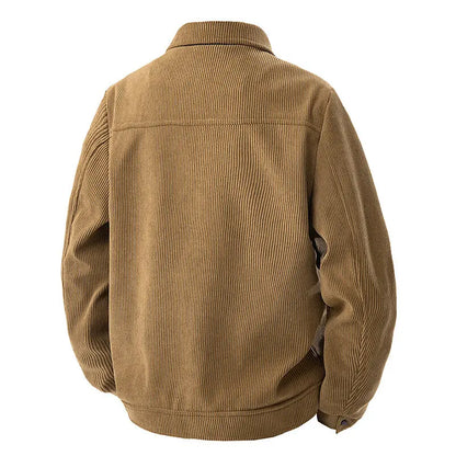 Spring and Autumn men's corduroy lapel jacket 2025 men's new American retro brand loose and handsome multi-pocket cargo jacket