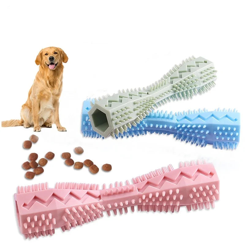 Dog Teething Toy Chew Stick Bite Resistant Fun Leak Proof Food Toy Pet Teether Cleaner Stick