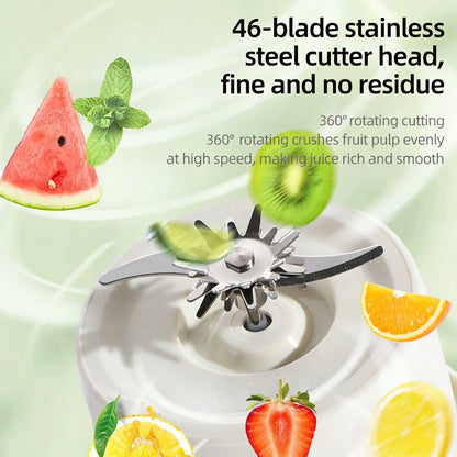 Home Portable Juicer 1400ML, Fresh Fruit Mixer with 48 Blades, USB Rechargeable Multifunctional Ice Crusher Smoothie Blender