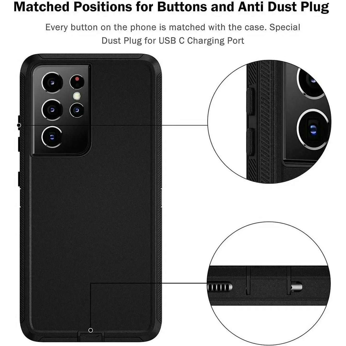 3 IN 1 Heavy Duty Shockproof Defend Case For Samsung Galaxy S20 S21 FE S22 S23 S24 Ultra S10 Plus S10E Note 10 8 9 20 Plus