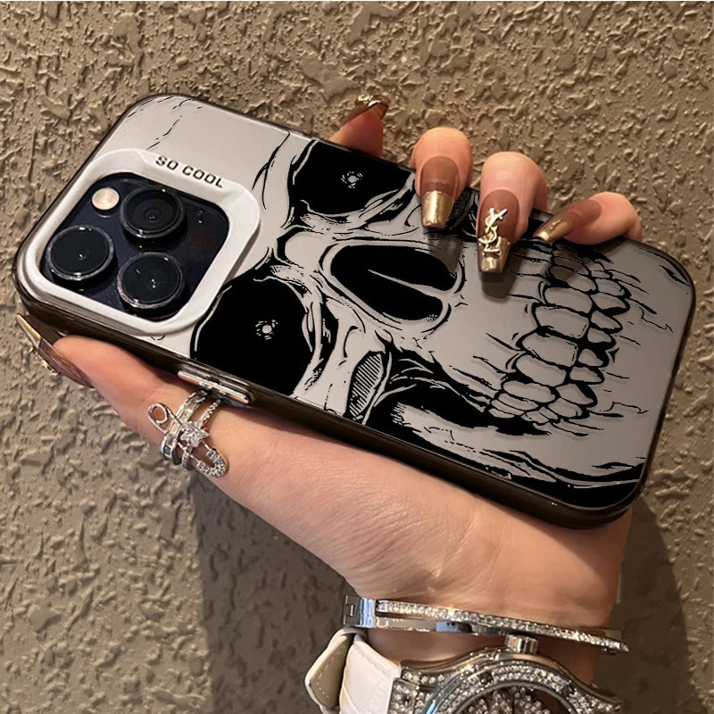 Skull Horror Patterns Laser Case for Xiaomi 14 13 14T 13T 12T Pro 11 Lite 5G NE POCO X7 X6 X5 X3 NFC F4 GT F5 F6 M5S M6 Pro 4G
