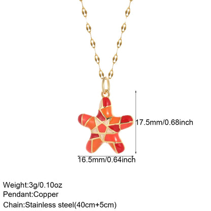 Bohemian Heart Animals Necklace for Women Cute Heart Punk Motocycle Pendant Gold Color Stainless Steel Long Chain Collars Neck