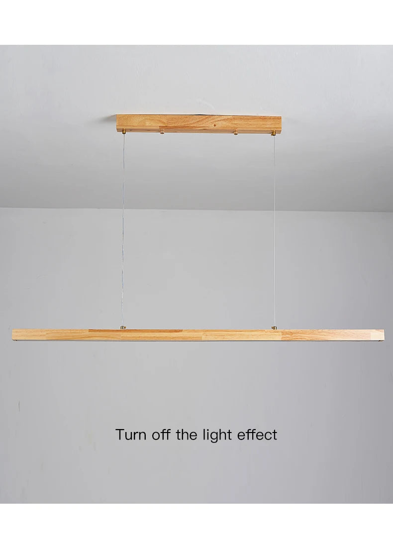 Modern Hanging Chandelier For Dining Room Kitchen Shop Long Table Wooden Chandelier Pendent Lamp Minimalist Design Led Lighting