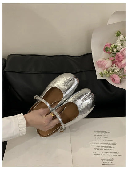 Women Tabi Ninja Slippers Brand Mules Soft Microfiber Comfy Flats Fashion Split Toe Slides Casual Loafer Shallow Ballerina Mujer