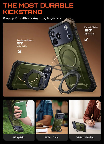 SUPCASE For iPhone 17 Pro Max Case with Camera Control Capture Button UB Grip Heavy Duty Rugged Magnetic Phone Case with Stand