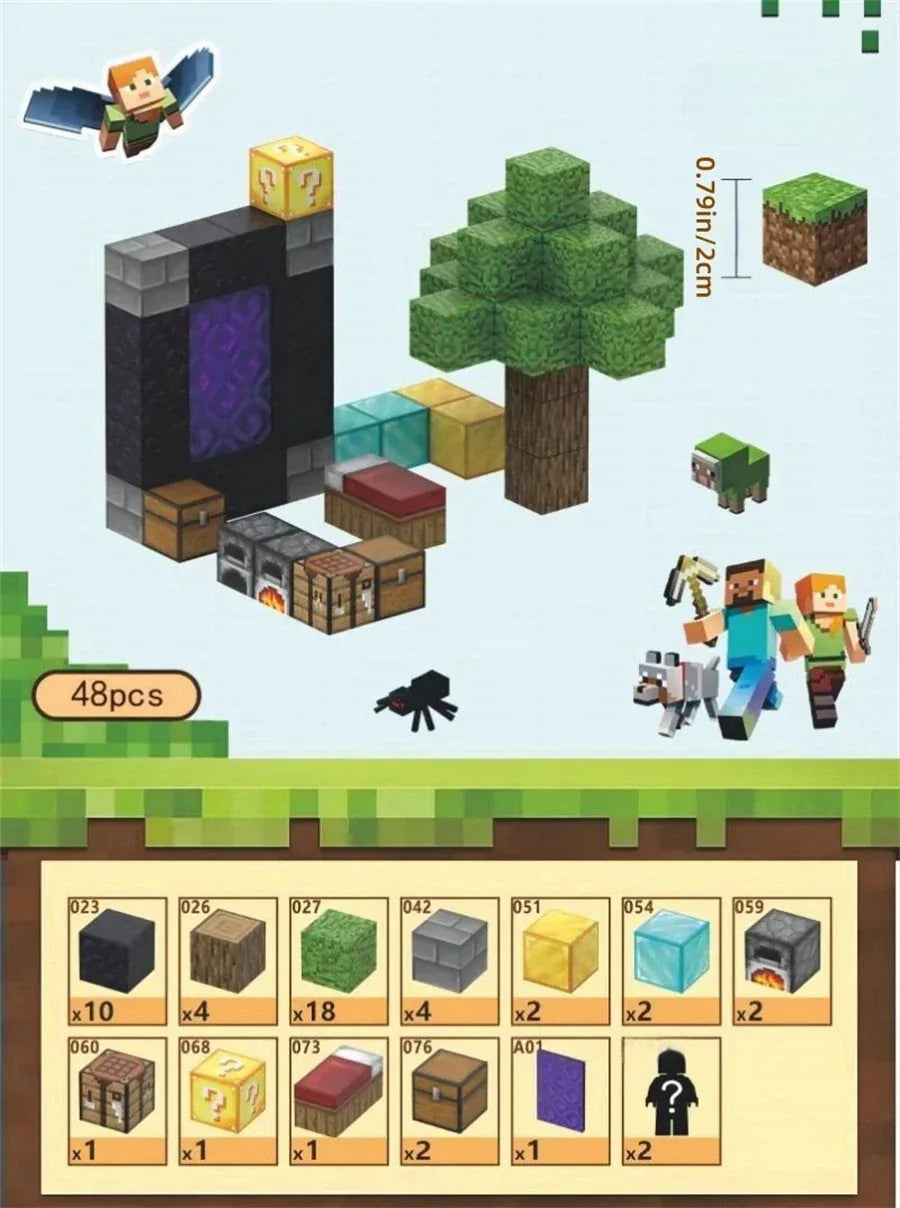 Creative Magnetic Building Block Bricks My Famous Scene World Architectural Set DIY Model Kids Toy Christmas Gifts for Boy Girls