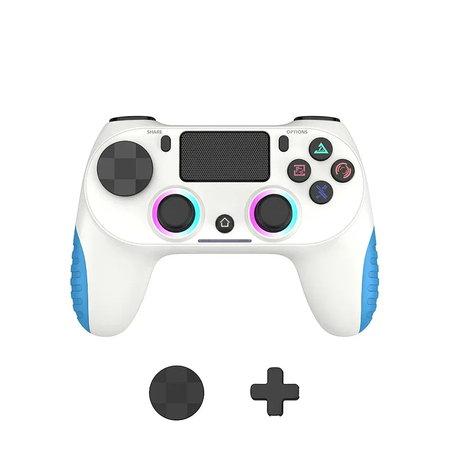 P4 Wireless Bluetooth Gaming Controller RGB Lights Vibration Six-Axis Motion Sensing for PC/360 - Hot-Selling Gaming Joystick
