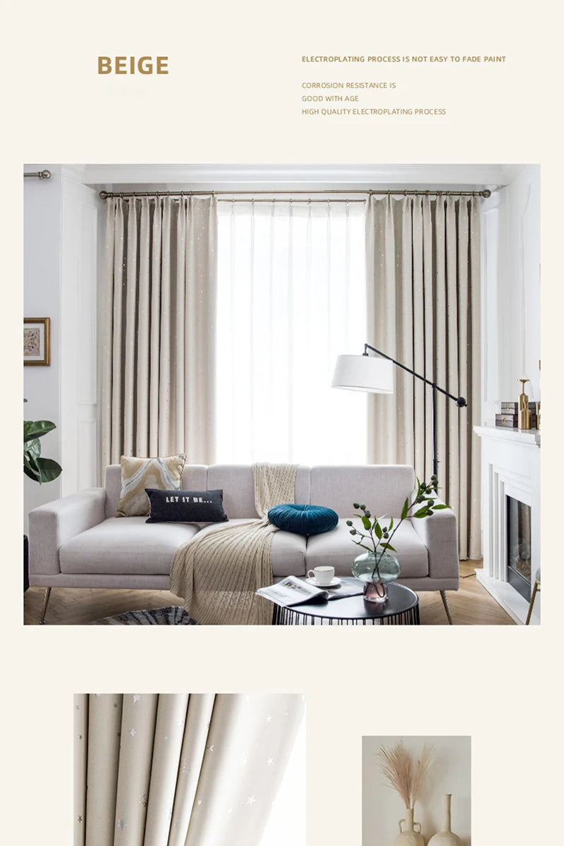 Home Children's Room Blackout Curtain Bedroom Soundproof Drapes Large Area Balcony Bay Window Curtains Modern Living Room Drape
