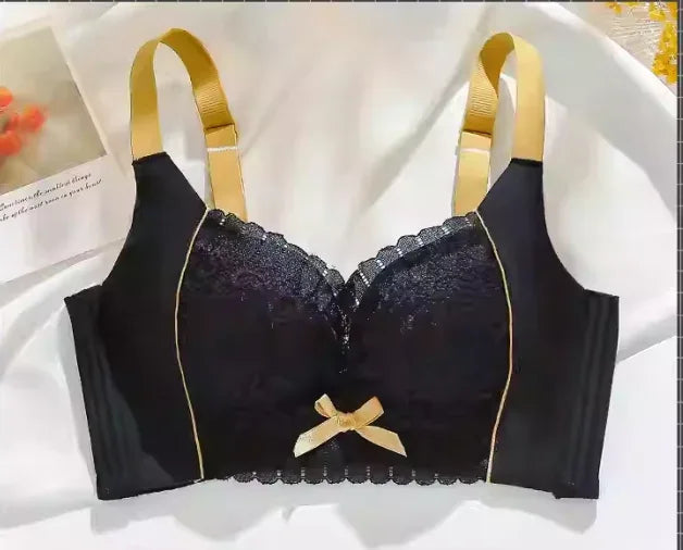 YUQI sexy underwear small breast push-up bra retraction breast push-up anti-sag French pure wind lace female bra