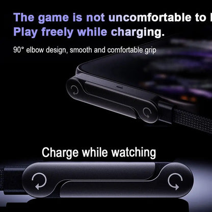 240W Fast Charging Phone Holder Data Fast Charging Cable Phone Tablet Built in Foldable KickStand Holder 2-in-1 Type-C To C