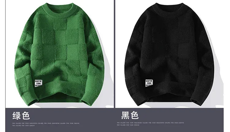 Sweater Men Harajuku Fashion Knitted Hip Hop Streetwear Dinosaur Cartoon Pullover Oversized Casual O-Neck Women Vintage Sweaters
