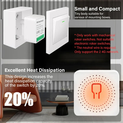 Zigbee/Wifi 1/2/3/4CH MINI Smart Switch Two-Way Control Wireless Light Switch Smart Home Automation Via Alexa Google SmartLife