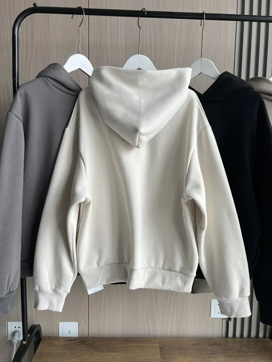2024 Autumn/Winter new TRAF women's multi-color selection classic simple all-in-one hooded loose long-sleeved hoodie sweatpants