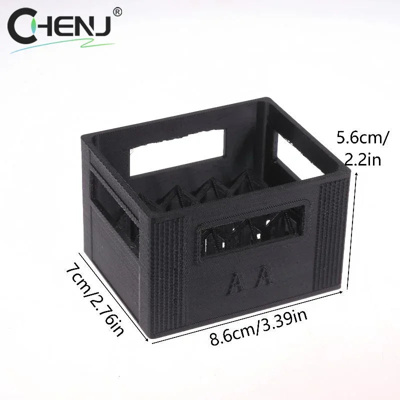3D Printed Beer Crate Style Battery Storage Case No. 5 Aa No. 7 Aaa Battery Basket Stackable Batteries Storage Box Home Decor