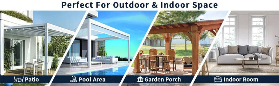 Custom Outdoor Waterproof Windproof Curtains Top Bottom Grommets Curtain Blackout Curtain for Balcony/Garden/Patio/Porch/Pool
