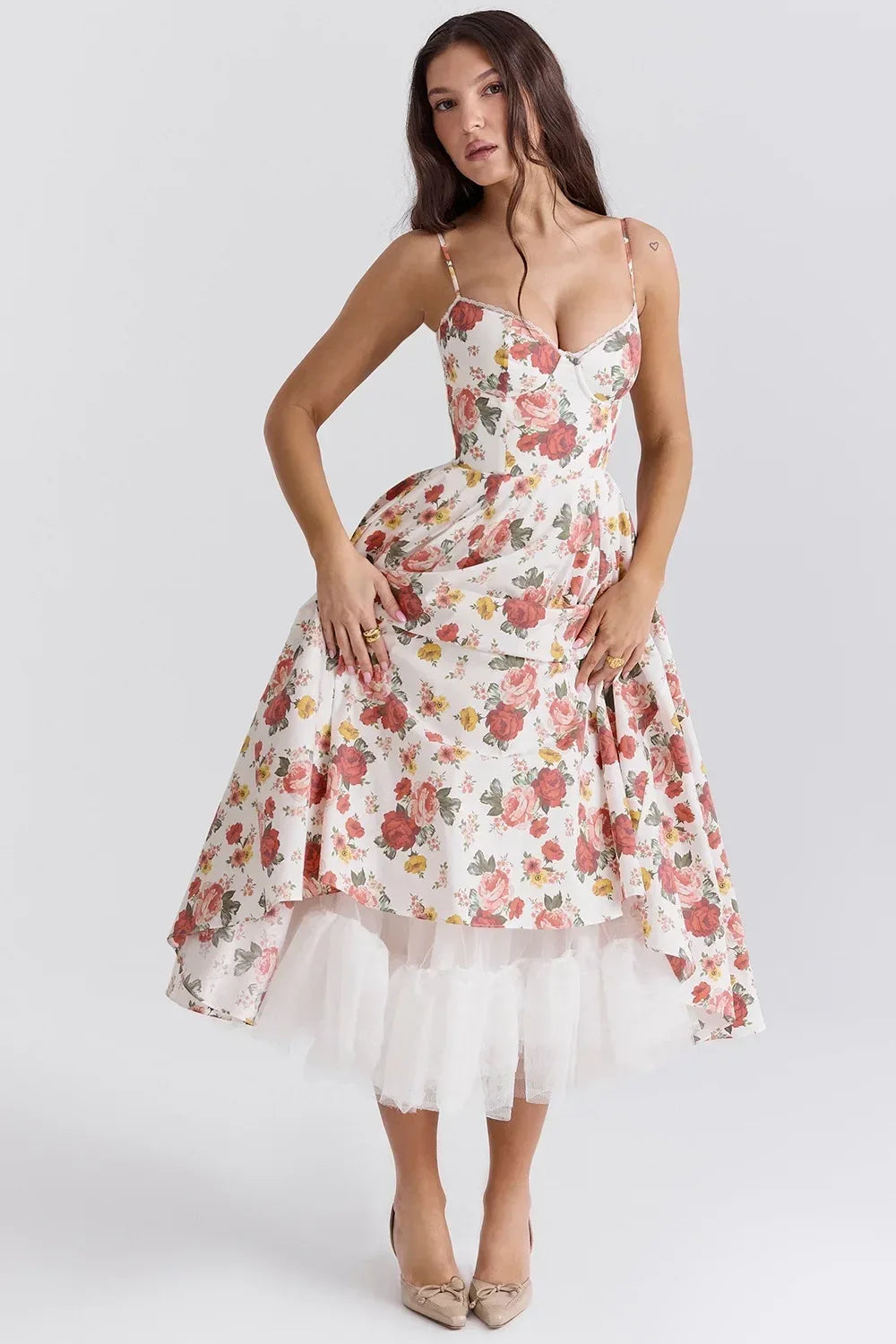 2026 Spring/summer High End Satin Strapless Heavy Industry French Waist Strap Sexy Hot Girl Medium Long Dress Women Elegant