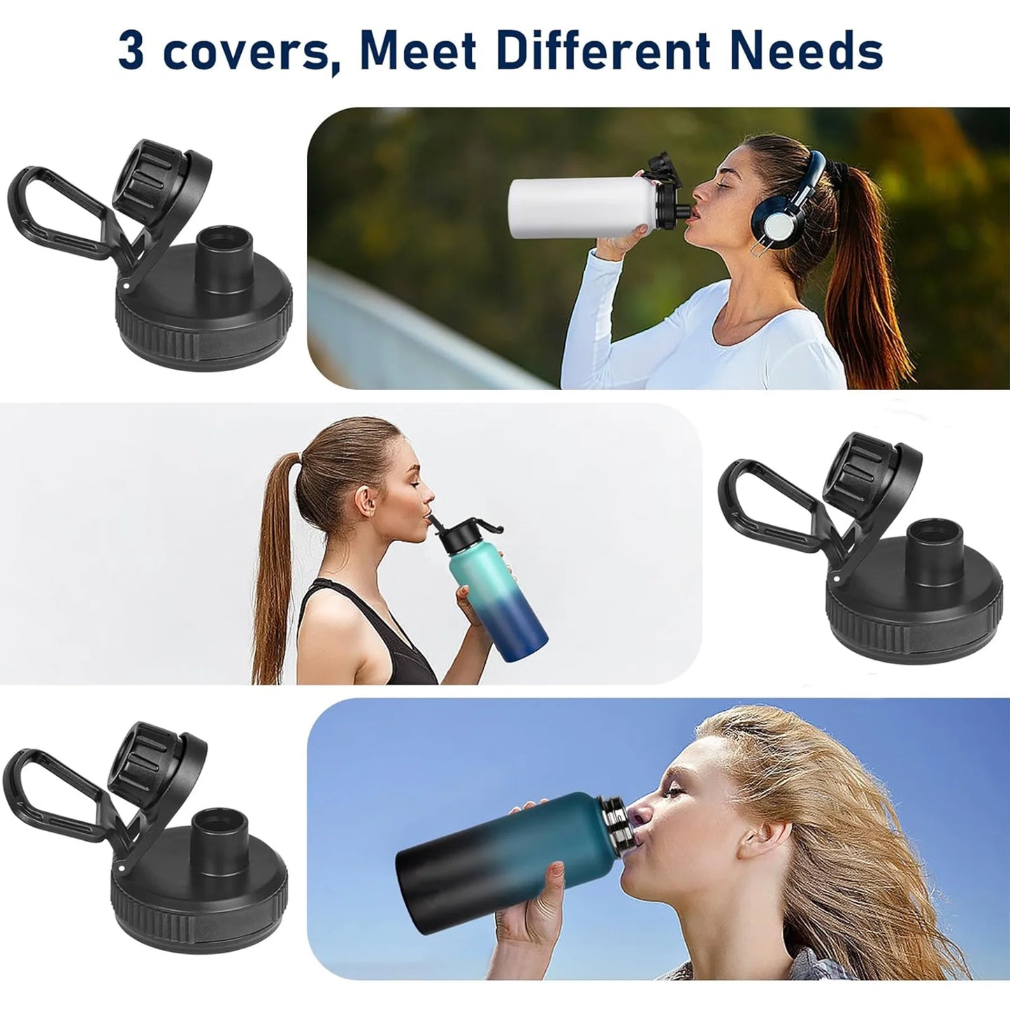 1 40oz Sports Portable Water Bottle, Suitable for Outdoor Camping and Other Sports, Cold-Keeping Bottle, Space Bottle, 1200ml Wide-Mouth Bottle, with Three-Finger Lid, Cycling Water Bottle