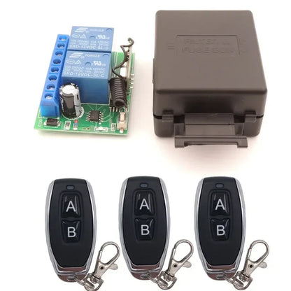 433MHz Universal Wireless Remote Control DC 12V 2CH rf Relay Receiver and Transmitter for Universal Garage door and gate Control