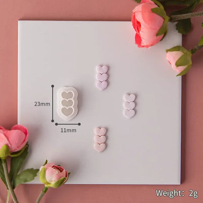 Valentine's Day Series Soft Ceramic Clay Molds Heart Jewelry Pendant Shape Cutting Mold DIY Polymer Clay Cutters Handmade Tools