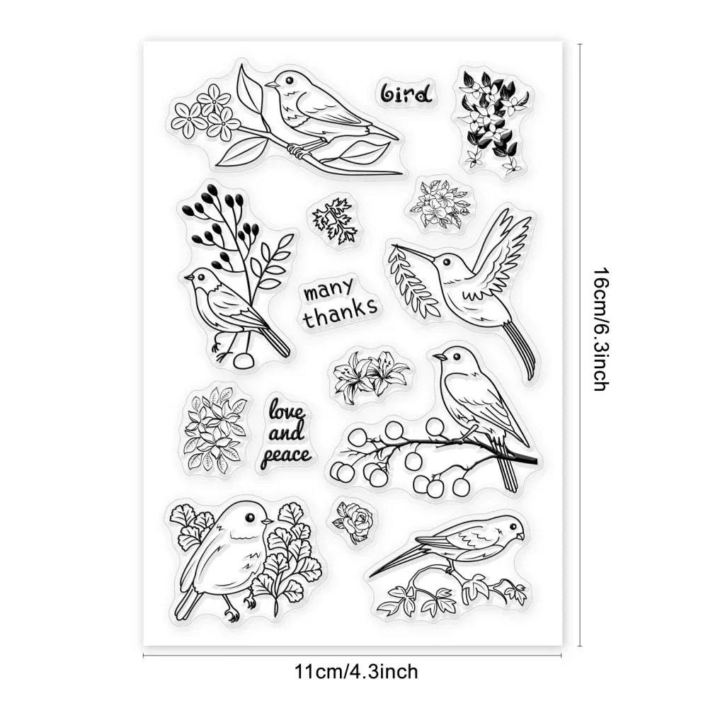 Animal Postman Silicone Clear Stamps Fox Hamster Rabbit Cat Transparent Stamps for Birthday Valentine's Day Cards Making DIY