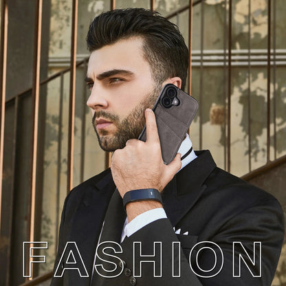 Business Flip Leather Case for iPhone 16 17 Air 16E 15 14 13 12 11 Pro Max Plus Mini Built-in Magnetic Wallet Card Phone Cover