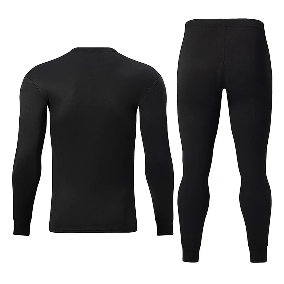 2-piece Autumn And Winter Men's Solid Color Simple and Versatile Round Neck Warm Underwear Set Comfortable Youth Home Clothes