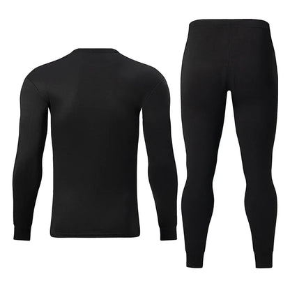 2-piece Autumn And Winter Men's Solid Color Simple and Versatile Round Neck Warm Underwear Set Comfortable Youth Home Clothes