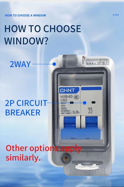 Outdoor Waterproof Window Cover with Lockable Circuit Breaker Electrical Box, Transparent Cover for IP67-Rated Button and Instru