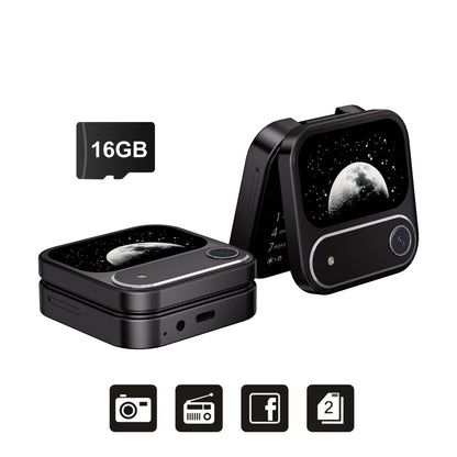 SERVO i17 AIR Mini Foldable Mobile Phone 2G GSM 1.77" Display Magic Voice Speed Dial FM Radio 2 SIM Card Small Square Cellphones