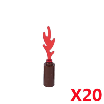 MOC Medieval Campfire Building Block Flame Wave Candle Transparent Wine Bottle Educational Toy Compatible Accessories Brick K054