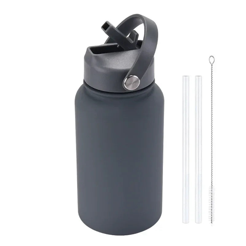 PuraCool Personalised Water Bottle 650ml/22oz Insulated Thermos Customised Tumbler Flask with Straw