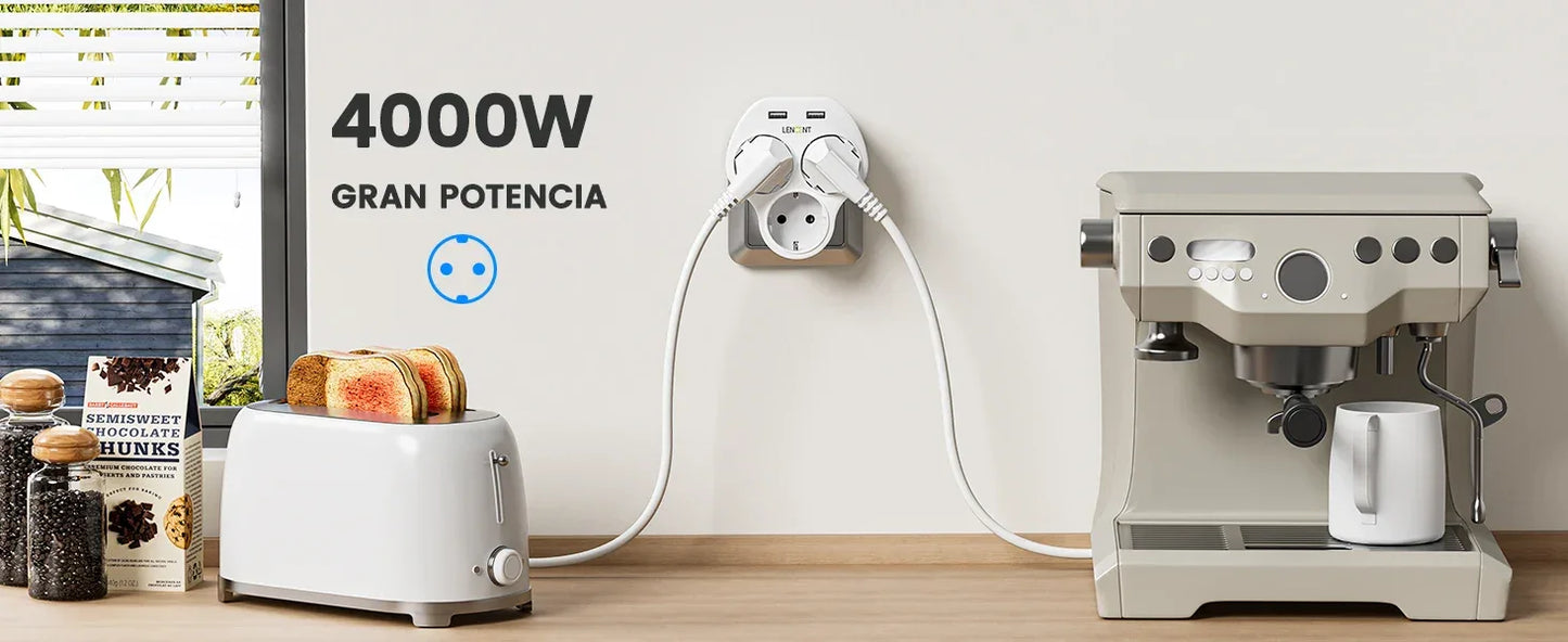 LENCENT USB Sockets dice Without Cable socket EU Socket Adapter Multiple socket EU Outlet Extender