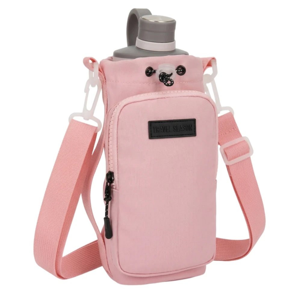 Outdoor Water Cup Pocket Portable Water Bottle Bag Insulated Cup Holder with Pockets for Phone, Keys Water Cup Protective Cover