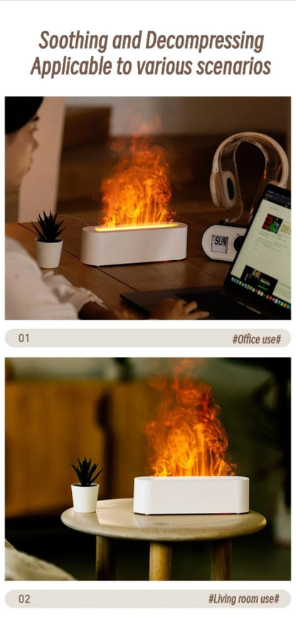 New 7 Colors Flame Lamp Air Humidifier Aromatherapy Diffuser USB Ultrasonic Cold Mist Sprayer Essential Oil Diffuser Humidifier