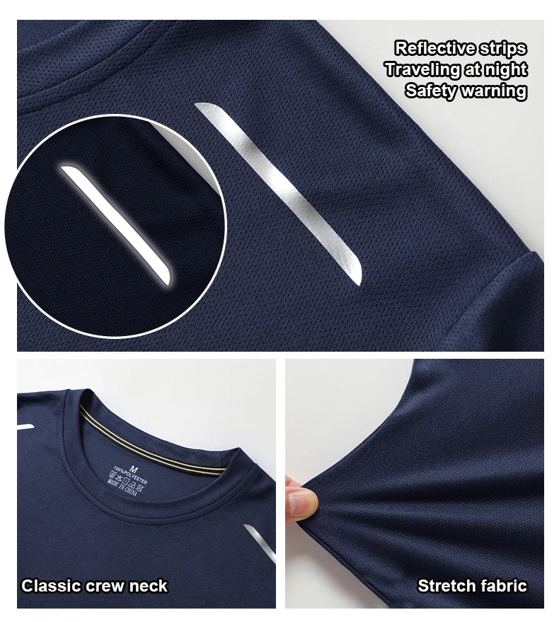 Long-Sleeved Ice Silk Breathable Running Top Round Neck Fitness Wear Quick-Drying Sports T-Shirt Thin Casual Quick-Drying