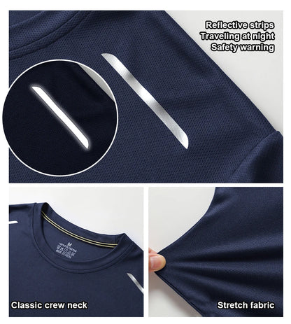 Long-Sleeved Ice Silk Breathable Running Top Round Neck Fitness Wear Quick-Drying Sports T-Shirt Thin Casual Quick-Drying