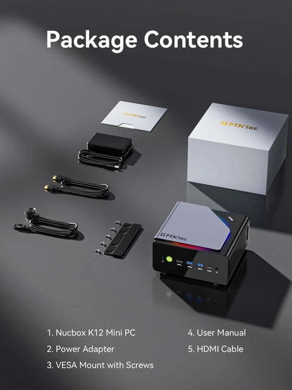 GMKtec K12 AMD Ryzen 7 H 255 Mini PC Dual DDR5 5600MT/s 3*SSD PCIe4.0 WiFi6 BT5.2 Dual 2.5G LAN OCulink Desktop Gamer Computer