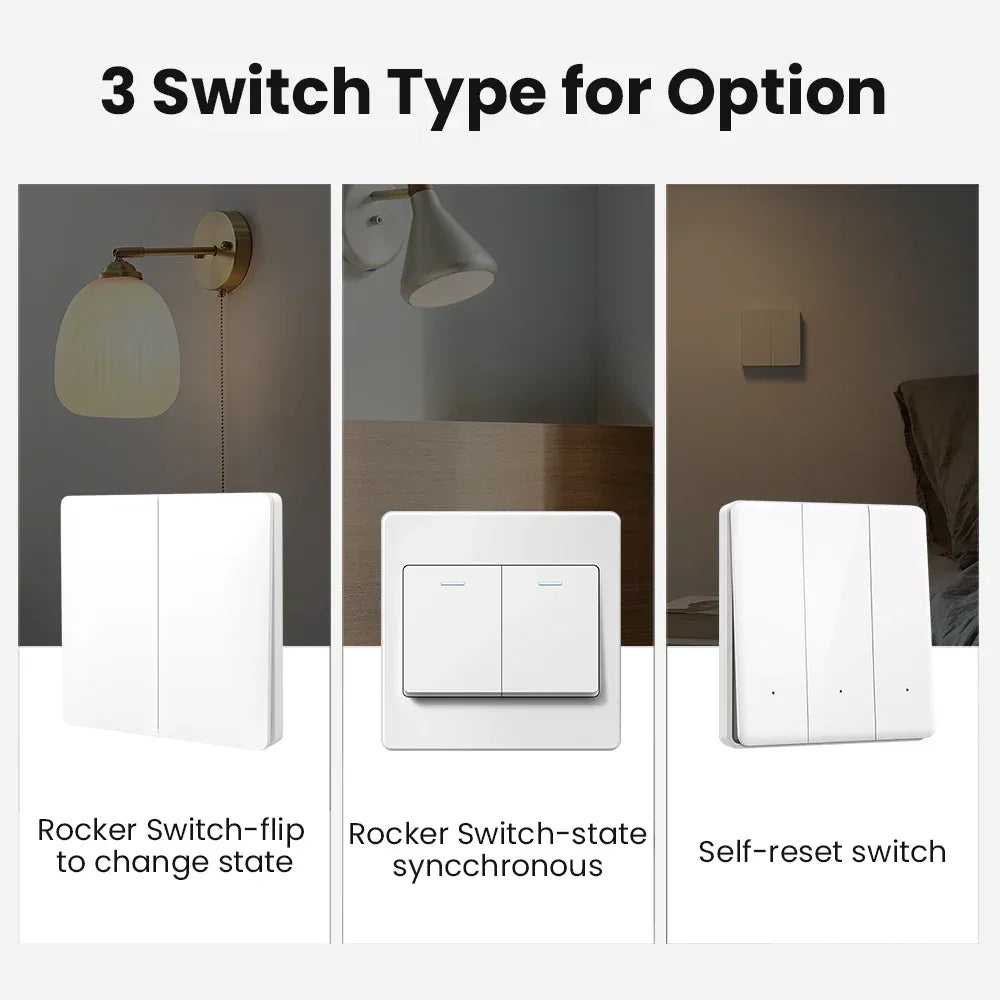 AVATTO WiFi Smart Light Switch Module，1/2/3/4 Gang DIY Breaker Neutral Wire Control Works With Tuya Alexa, Google Home