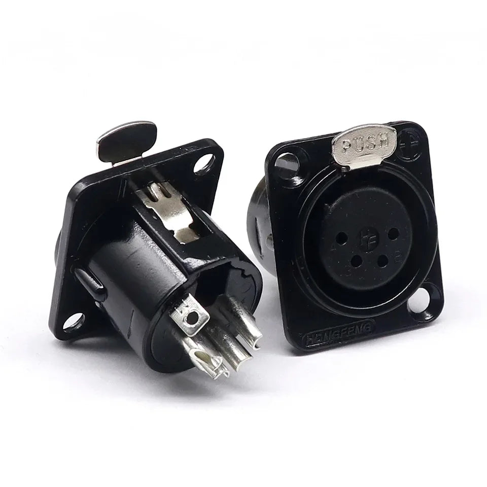 3pin black HF XLR connector 3pin D male female audio microphone socket for 86 panel YS145 YS146 YS145BG YS146BG